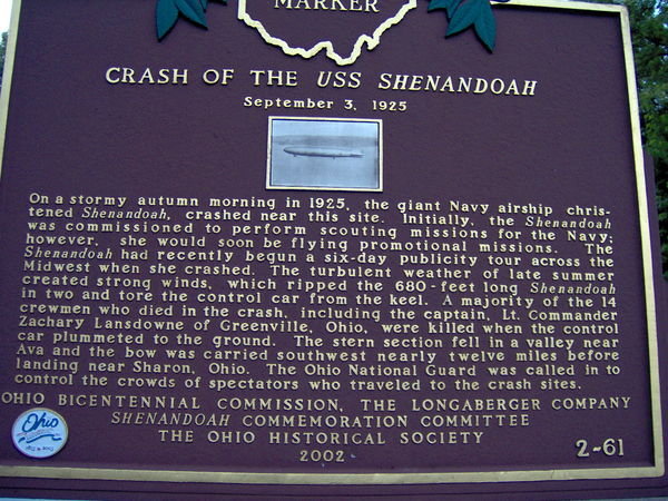 USS Shenandoah marker side 1