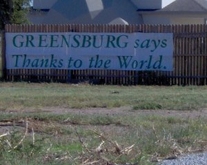 Greensburg Thanks Sign