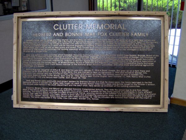Clutter Memorial Plaque