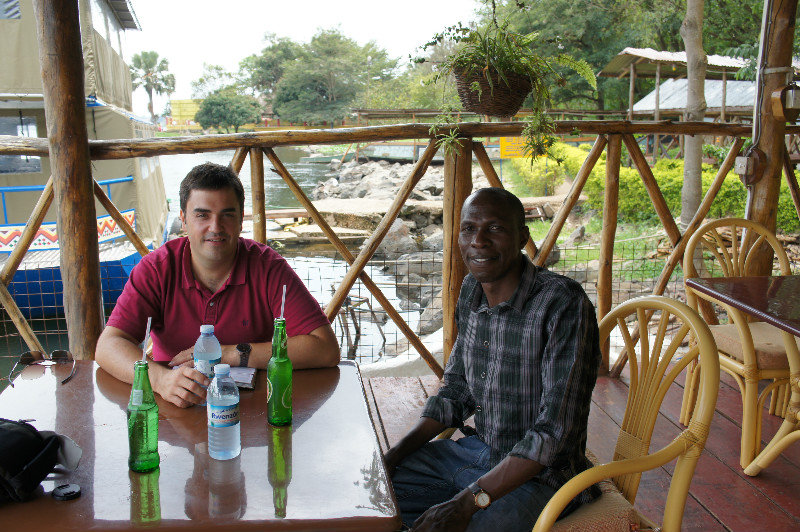 William our landlord and I at the Source of the Nile