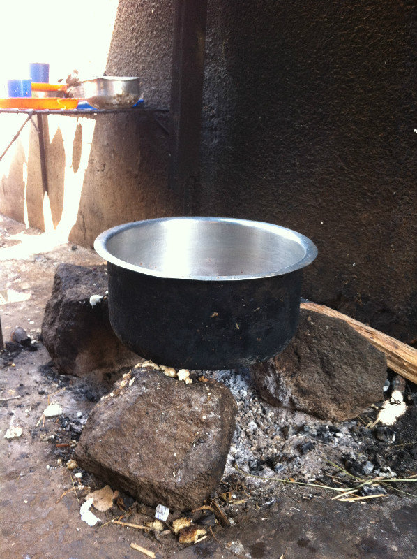 3 Stones supporting the cooking pot