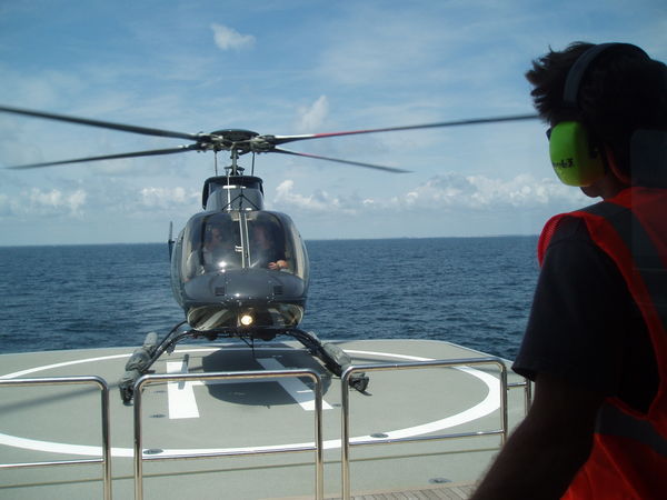 Helicopter landing while underway