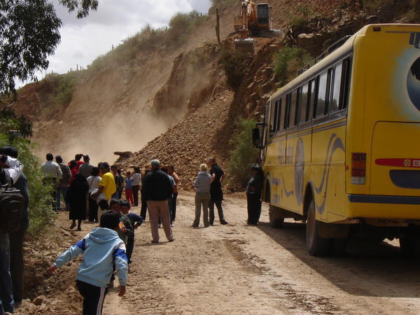 The usual road blockage of Bolivia