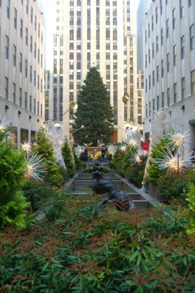 The Christmas tree outside the Rockefeller Centre