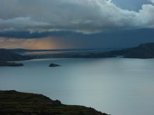 Storm brewing over Lake Titicaca
