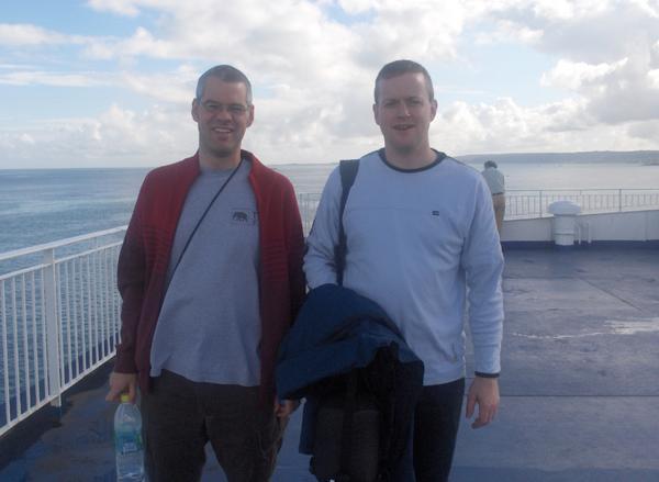Maurice & Dill arriving in Cherbourg well rested & showered.