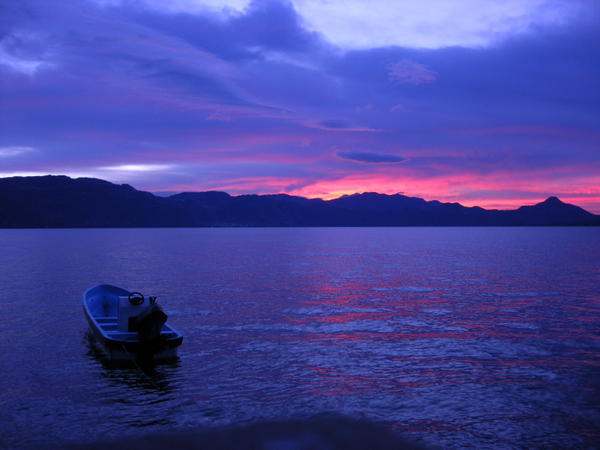 A beautiful sunrise over Lago de Atitlan