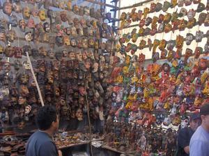 Mayan masks, Chichicastenango Sunday market