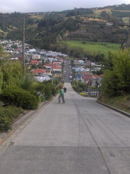 Siobhan is having trouble climbing up the steepest street in the world