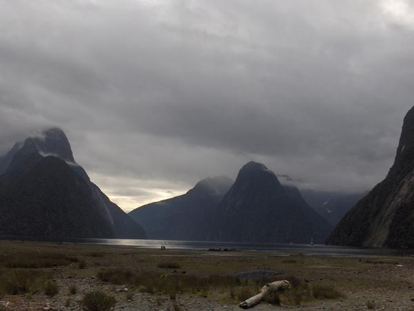 Mist creeping in over Milford Sound 