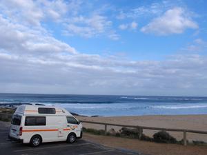Our hiace & our halting site for the night, Prevelly beach, WA