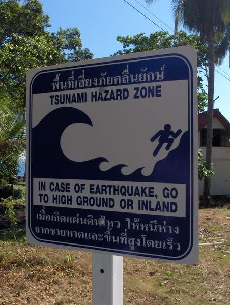 Tsunami warning sign, Ko Lanta