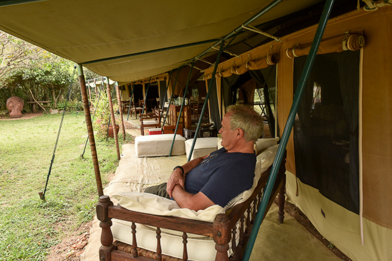 Relaxing with a view of the Mara river