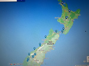 New Zealand trip map