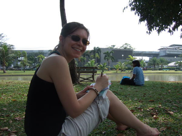 Mrs Deane chilling in a park