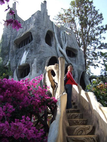 Crazy lady in front of Crazy House