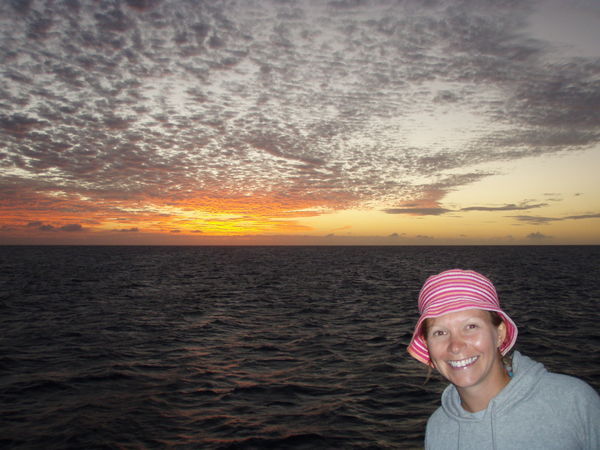 Sunset on the boat with Mrs Deane