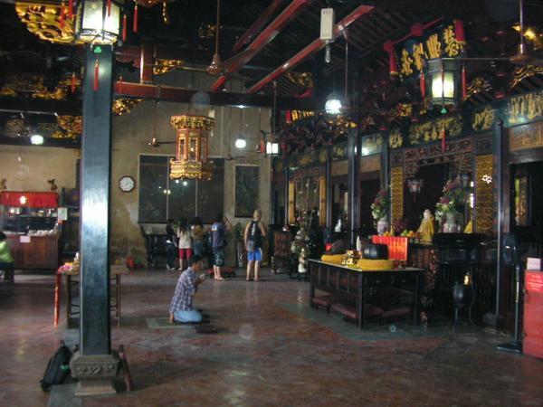 Inside a temple in Melaka