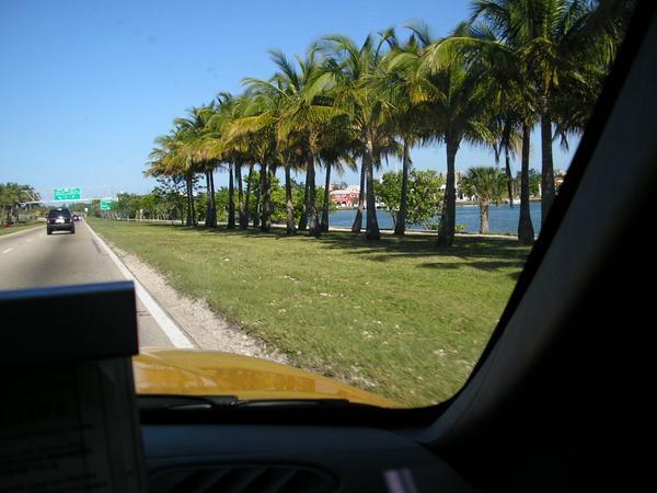 Driving in to Miami Beach