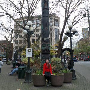 Standing in front of pioneer square 