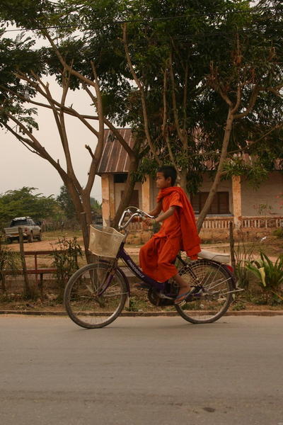 Monk on bicycle