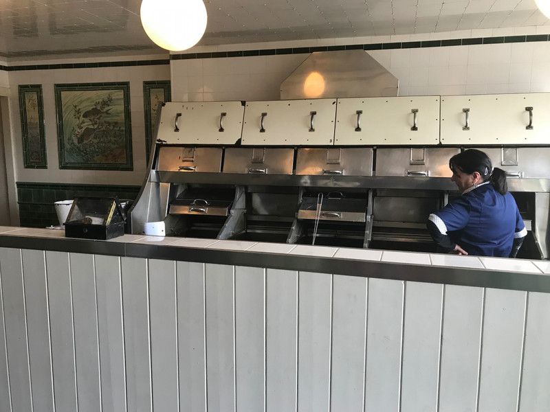 Inside the fish and chip shop