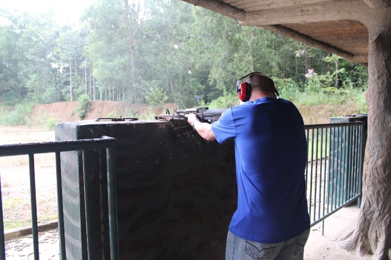 Mark firing an AK47