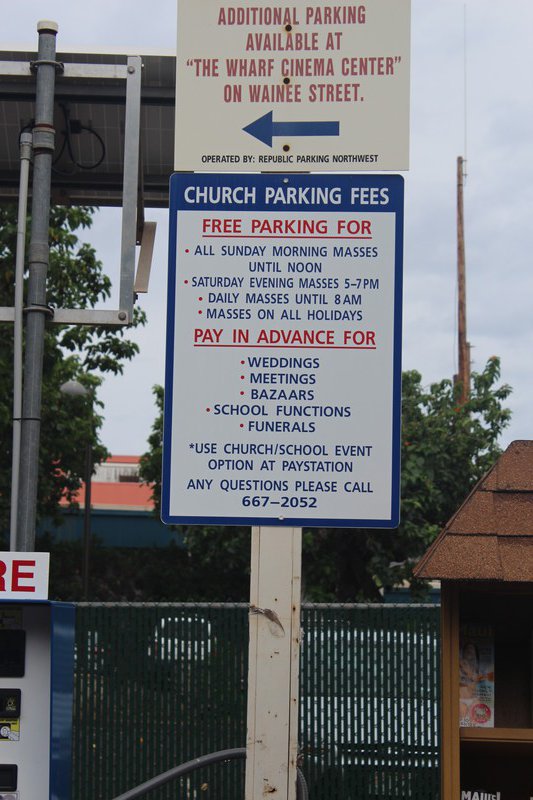 Free parking for going to church, cool