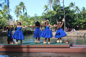 Canoe parade at the Polynesian Cultural Centre 
