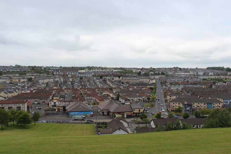 Derry view from the wall, looking over Bogside, site of Bloody Sunday