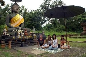 Posing with Buddha