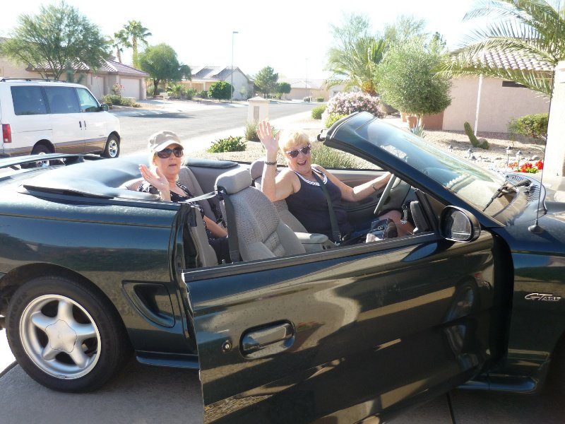 Girls going cruising in the mustang! 