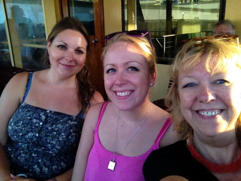 With Debbie and Flo on the Manly Ferry