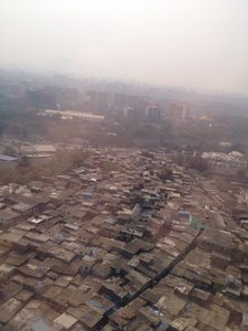 Flying in over the slums of Mumbai 