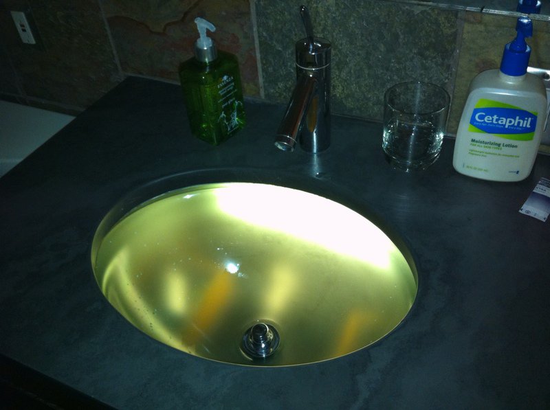 How cool is this, a light under the sink bowl