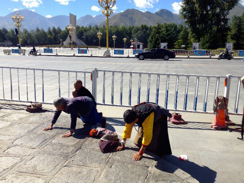 Pilgrims in front of Potala Palace 