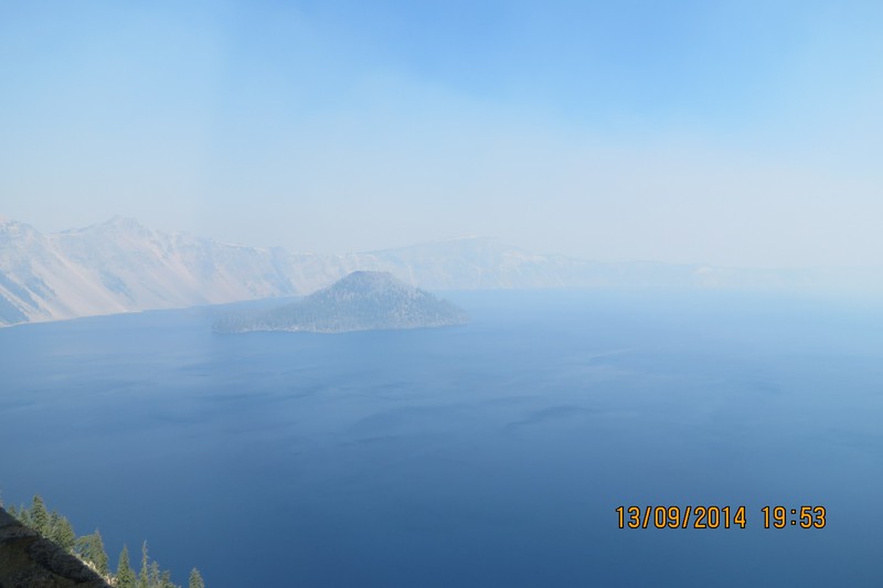 Crater Lake in the mist