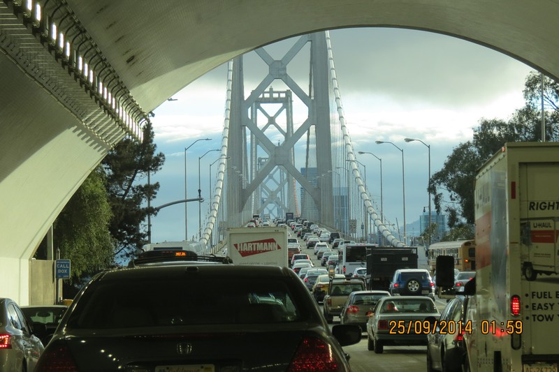 Rush hour traffic on Bay Bridge