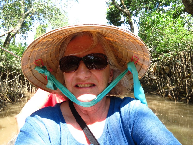 Suitably dressed for Mekong River 