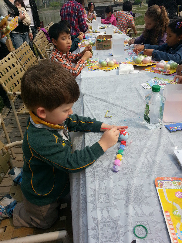 Painting eggs...