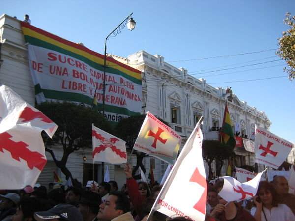 street protests in Sucre