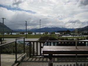view from Purple Cow hostel in Wanaka
