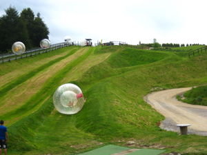 zorbing - yet another crazy thing invented by a thrill/fun-seeking Kiwi in 1990