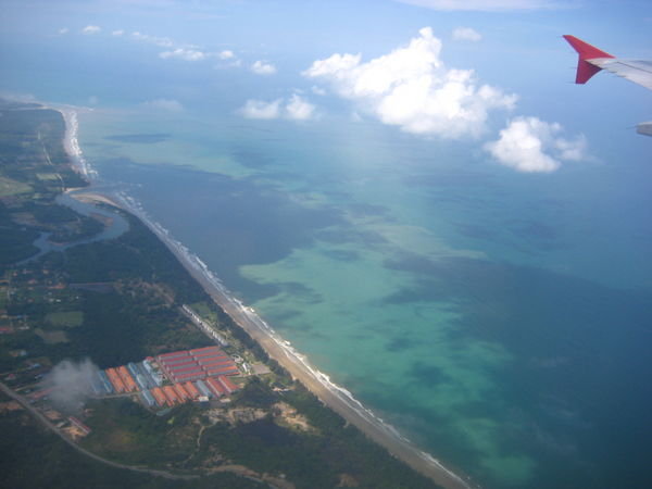 just about to land in Kota Kinabalu, Borneo