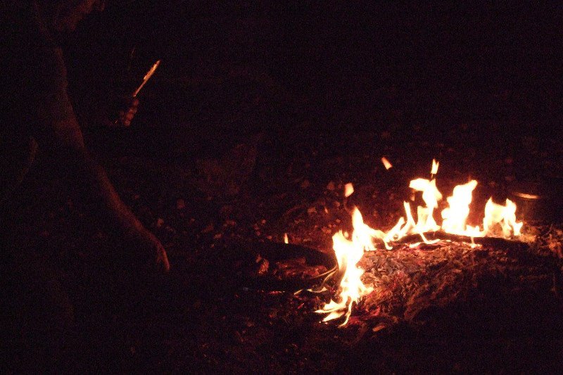 By the camp fire