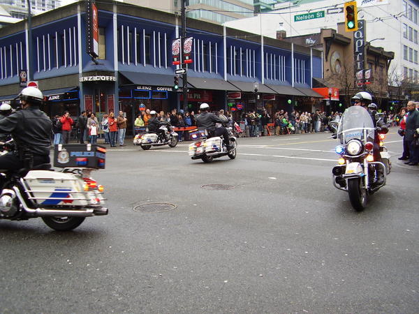 Police Motorcycle Drill Team in St Patrick's Day Parade