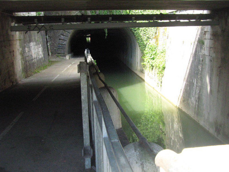 Canal tunnel and cycle path