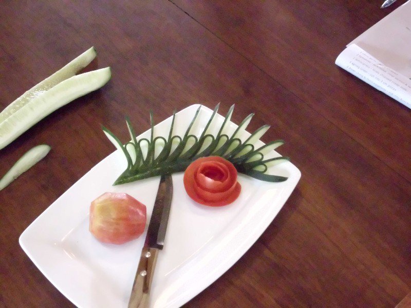 Table decoration, cucumber & tomato