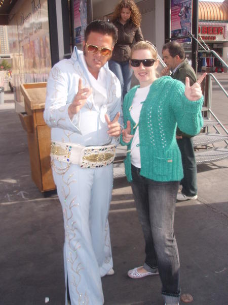 Just walking down the strip and there he is- Elvis!