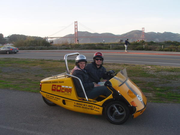 Go Car with Golden Gate behind